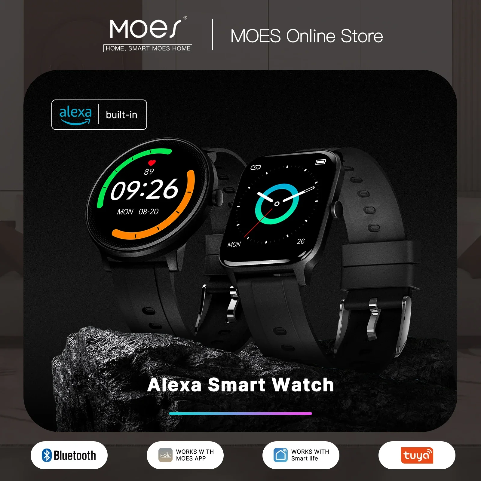 MOES Smart Watch Alexa Built-i - Smartwatch Touch 评论和价格